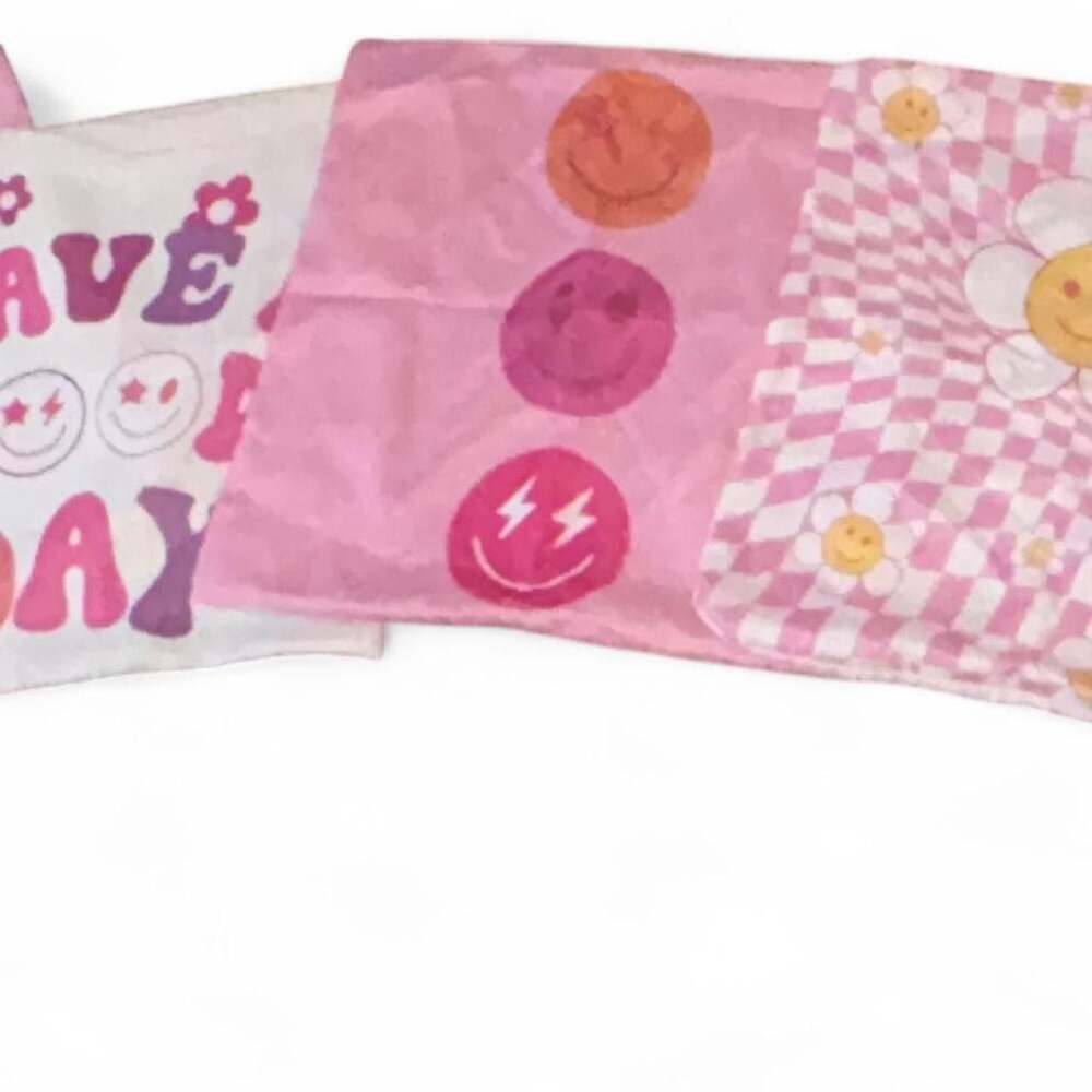 6 Pcs Pink and White Preppy Smiley Aesthetic Throw Pillow Covers